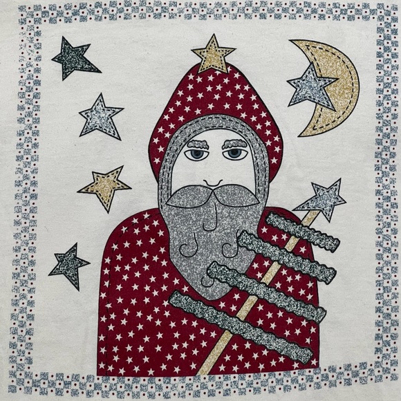 VTG 90s Santa Claus Long Sleeve Mock Neck T-Shirt - Picture 5 of 7